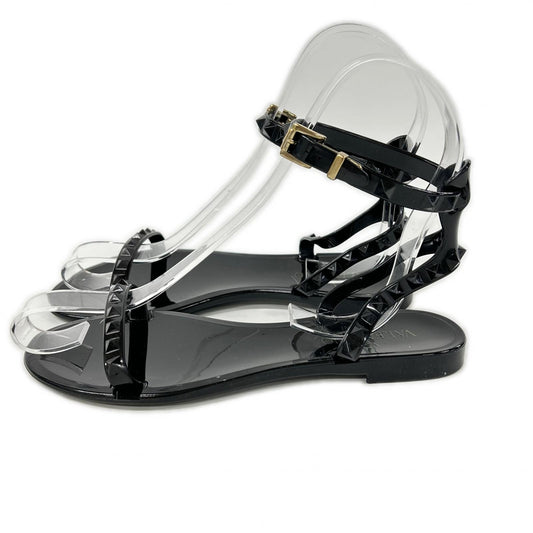 Valentino Garavani ヴァレンティノガラヴァーニ 【美品】GWS00549 APVP01 ロックスタッズ ストラップ フラット サンダル シューズ