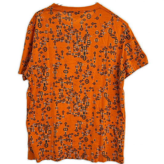 HERMES Hermès orange Chaîne d'Ancre-pattern cotton T-shirt top