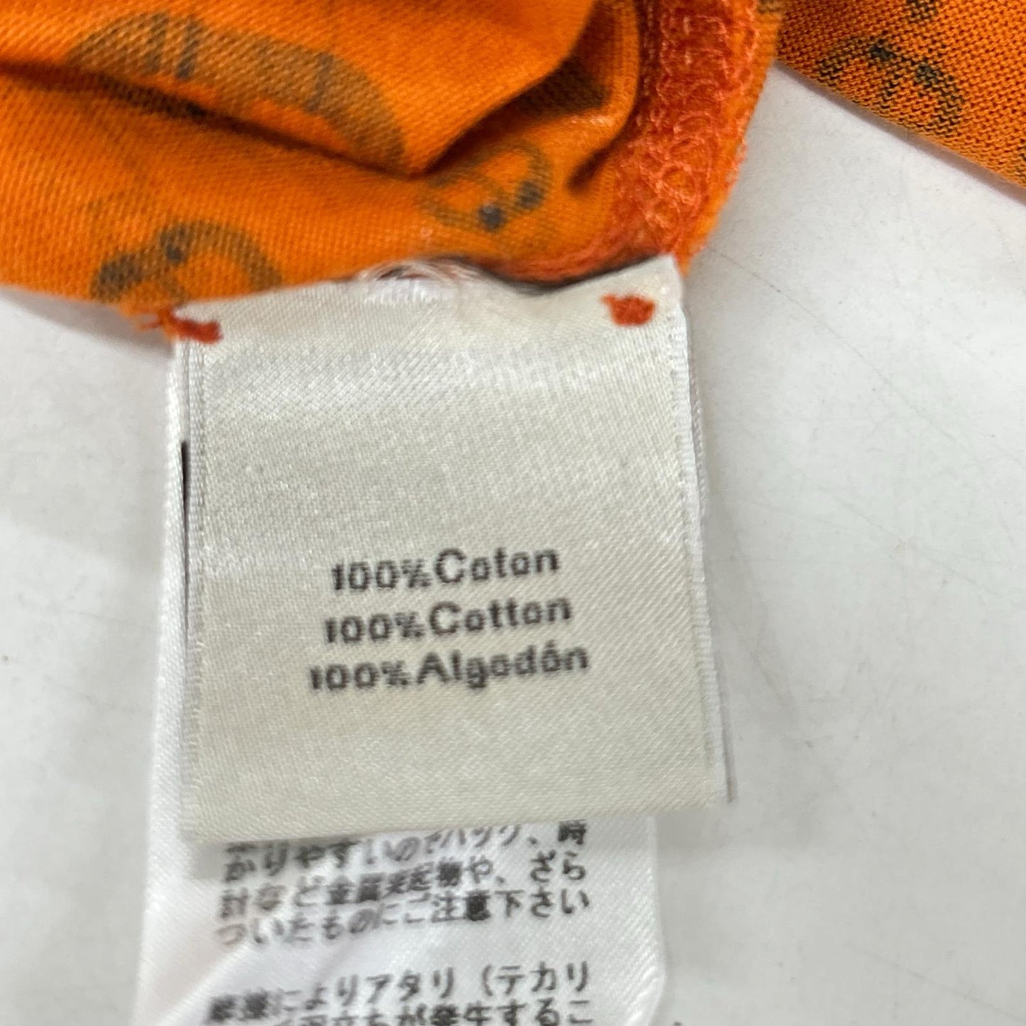 HERMES エルメス オレンジ シェーヌダンクル柄 コットン Tシャツ トップス