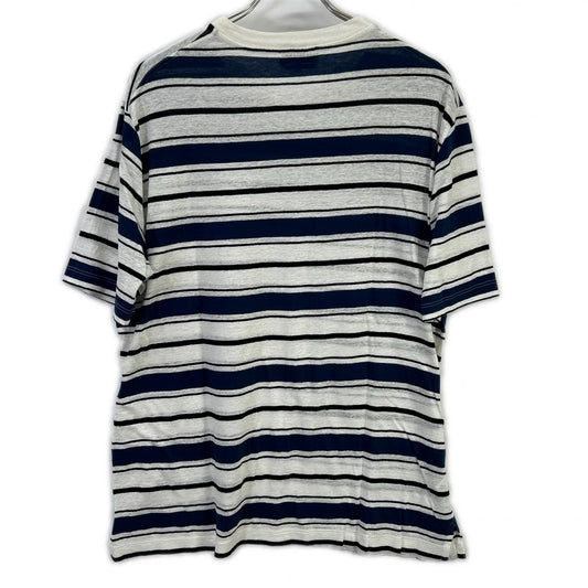 HERMES エルメス ブルー ボーダー クルーネック Tシャツ トップス