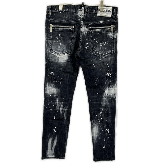 DSQUARED2 ディースクエアード S71LB1283 ブラック コットン ペイント SKATER JEAN/スケータージーン デニムパンツ ボトムス