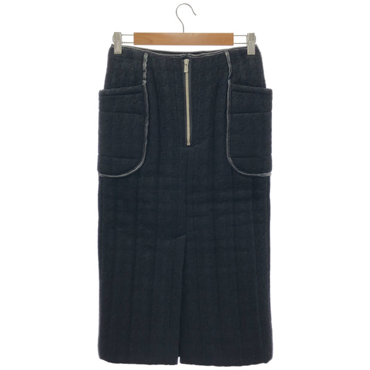 pelleq SK0401-WS21 Black cotton-blend quilted box skirt Bottoms
