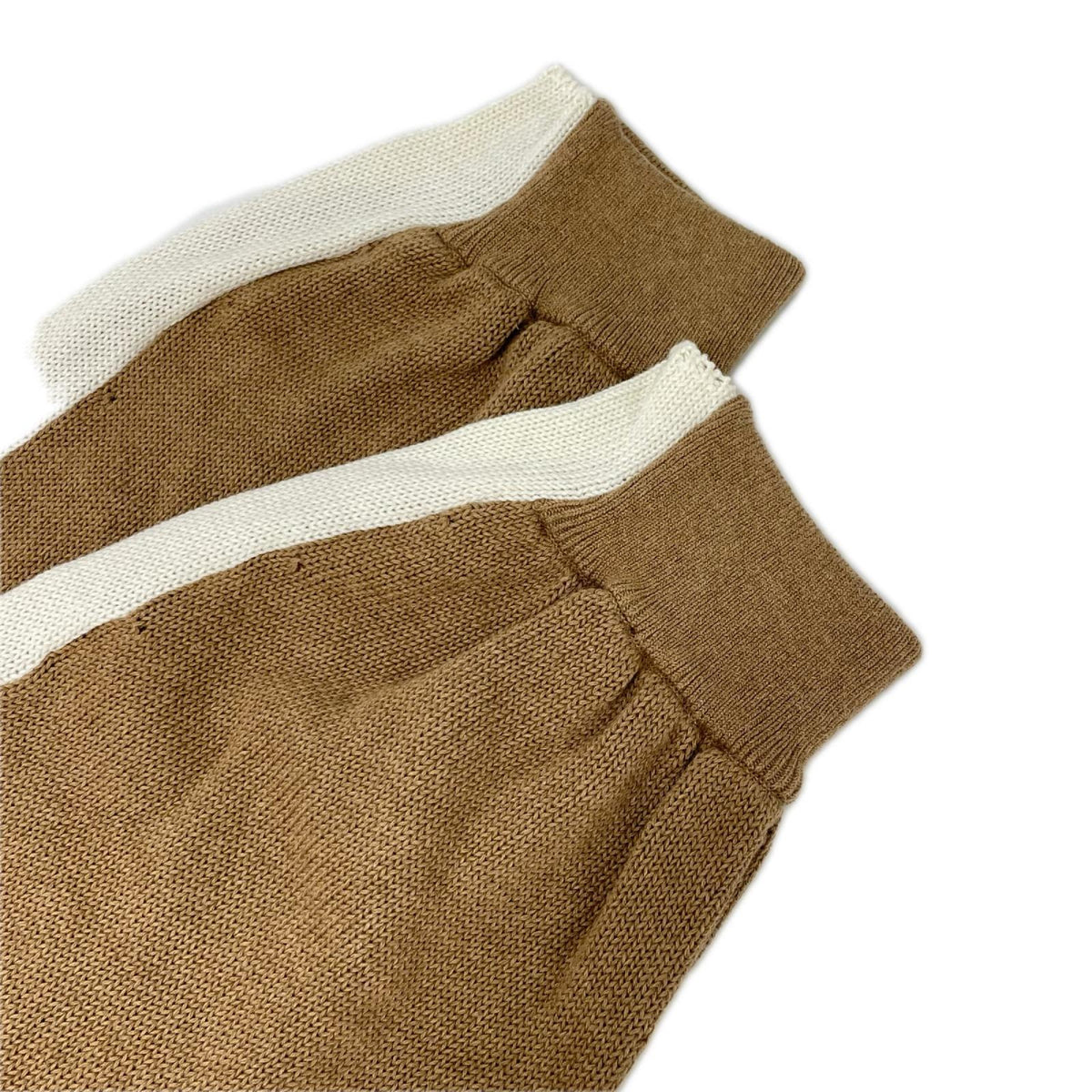 pelleq ペレック KP0902-SA22 ベージュ×ホワイト コットン COZY KNITTED TROUSERS ボトムス