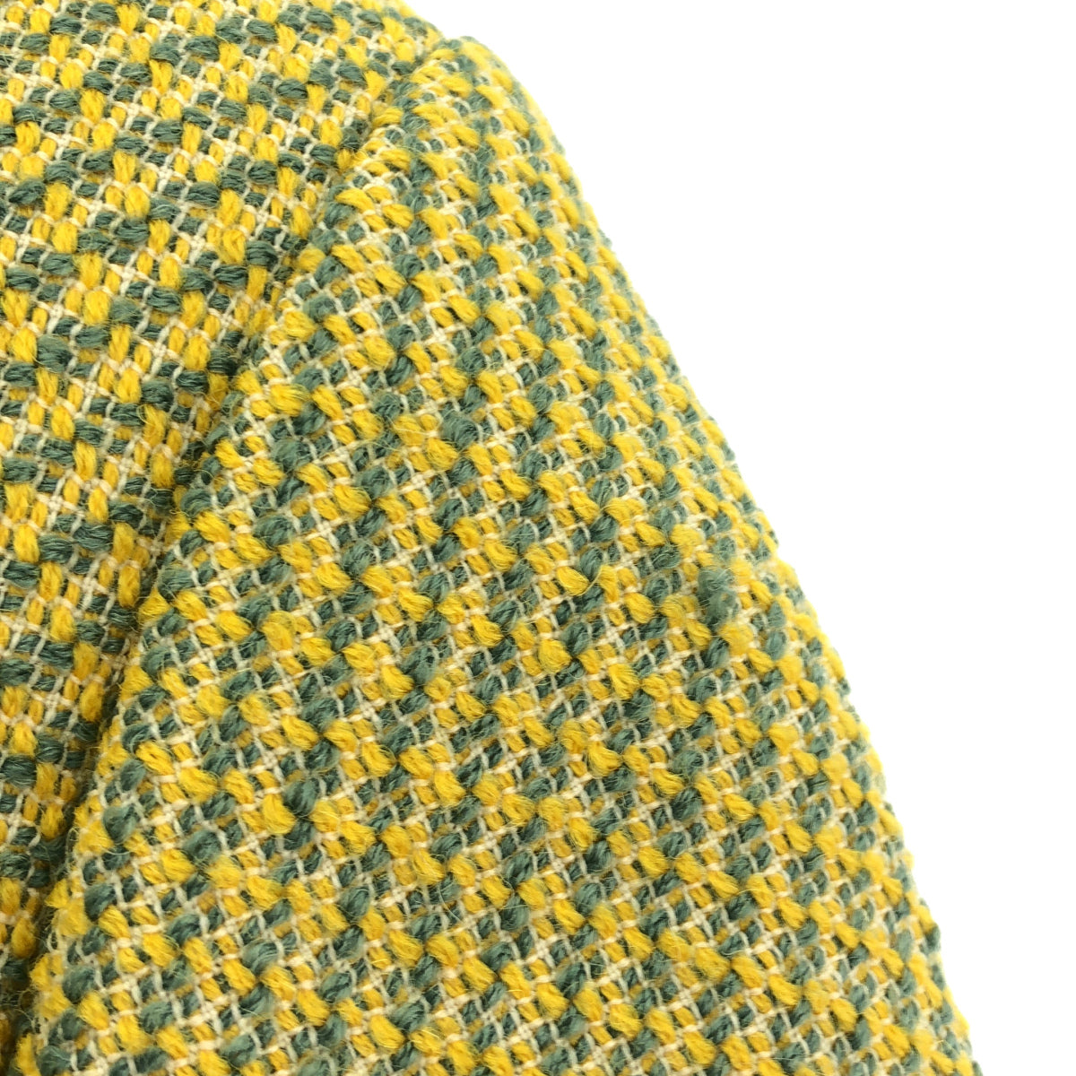 pelleq ペレック JK0505-AW22 イエロー×グリーン ツイード モーニングジャケット トップス