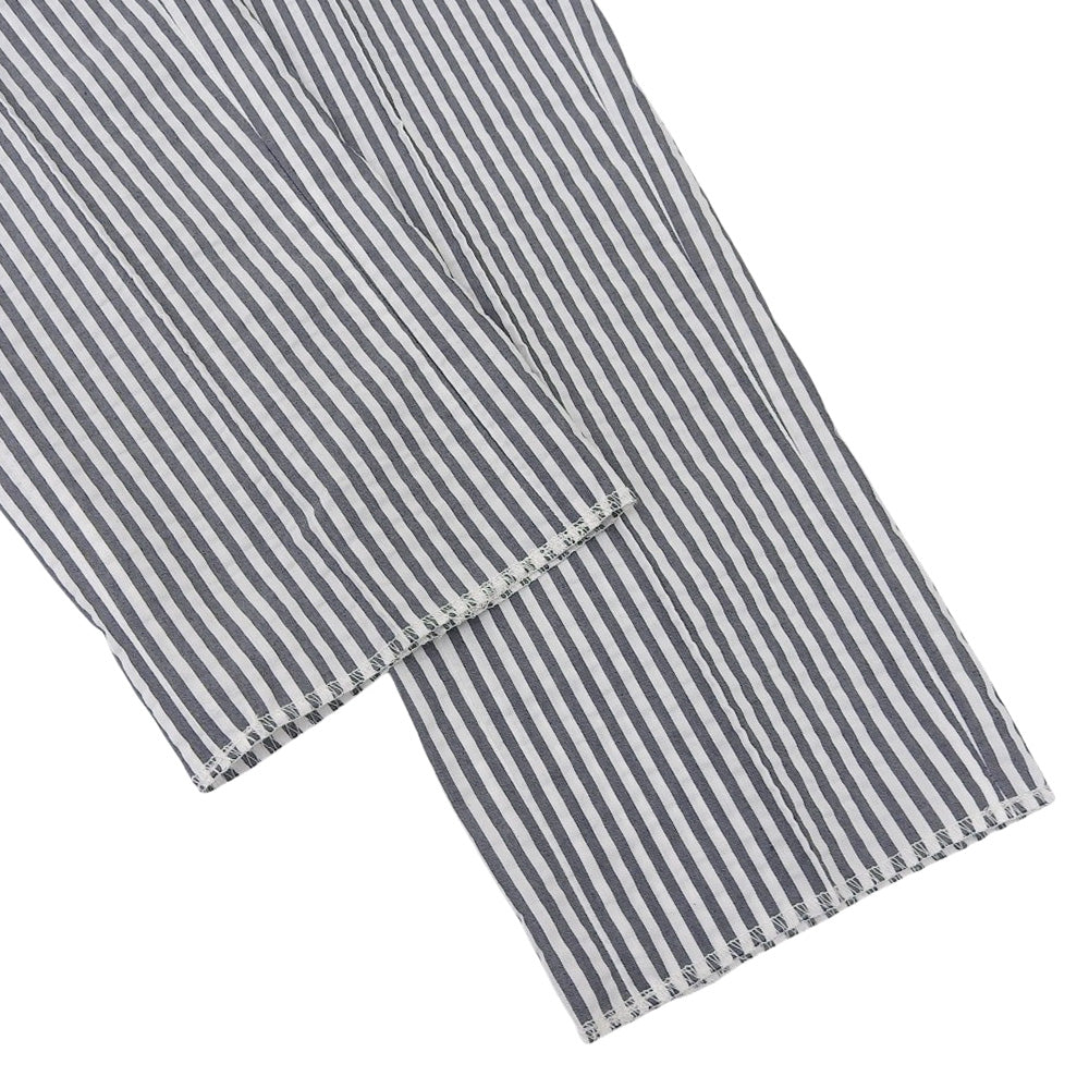 UNIVERSAL LANGUAGE ユニバーサルランゲージ 新品同様 コットン混 ストライプパンツ ボトムス メンズ ホワイト×グレー M FP3184 ボトムス M