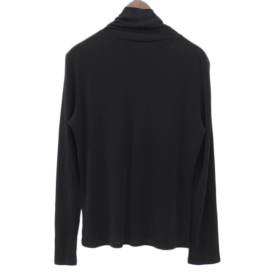 Excellent Condition Silk Turtleneck Cut-and-Sew Top Women's Black 38 2919701 Tops 38 Women's