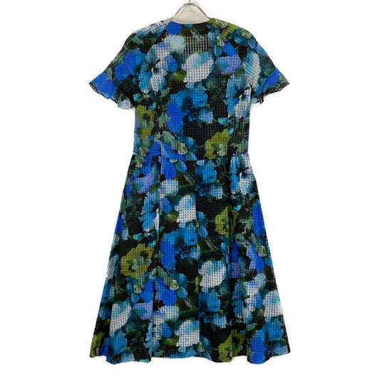 jun ashida Jun Ashida Blue P09231 Cotton Blend Check x Floral Dress Dress