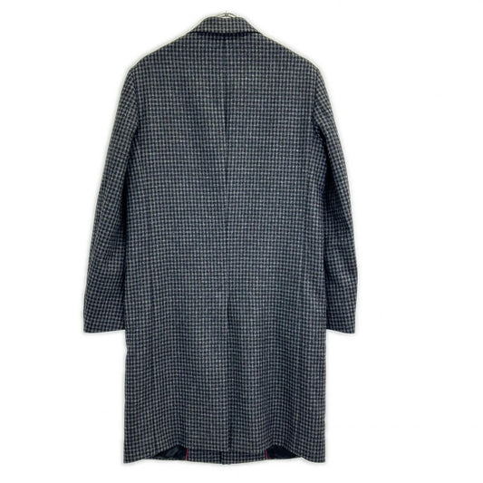 PRADA プラダ ブラック UC371D 16AW カシミヤ混 チェック チェスターフィールドコート コート