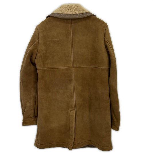 DIESEL BlackGold Beige Suede Boa Mouton Coat 48 Men's