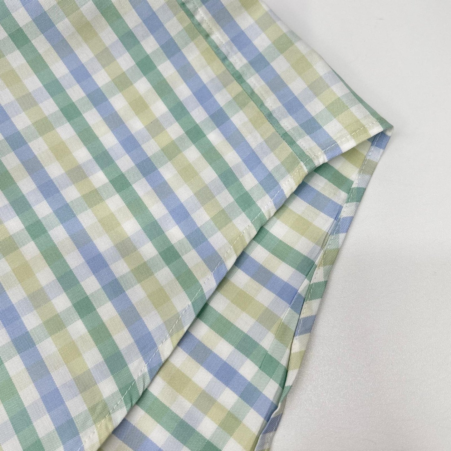 HERMES Hermès Long-Sleeve Shirt Série Buttons Green Plaid Top