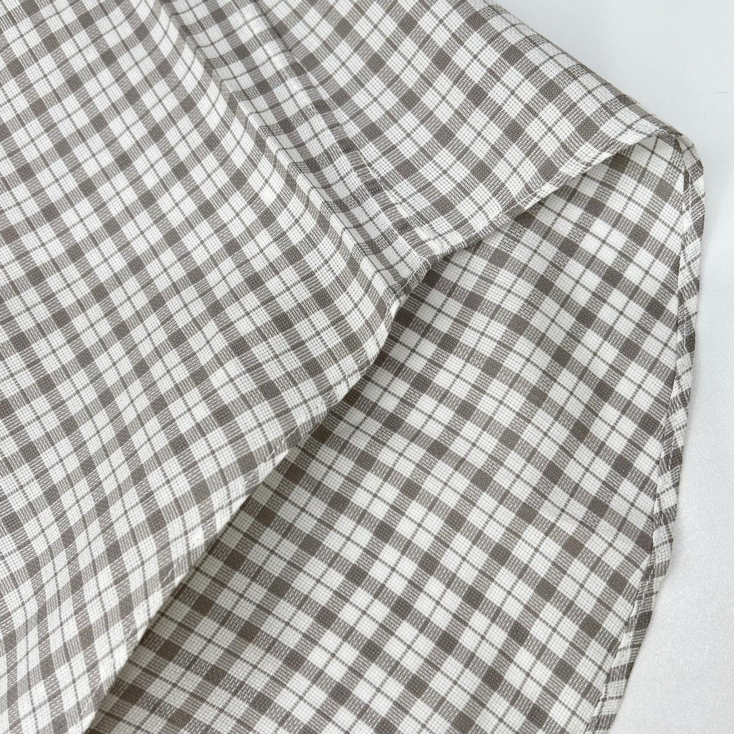 HERMES Hermès Long-Sleeve Shirt Série Buttons Gray Plaid Top