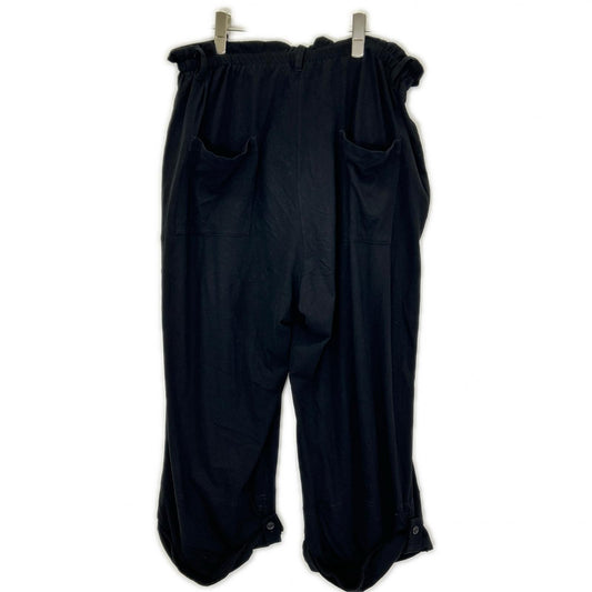 yohjiyamamoto ヨウジヤマモト HK-T40-092 ブラック HIGH TWISTED JERSEY TAB DETAIL PANTS ボトムス