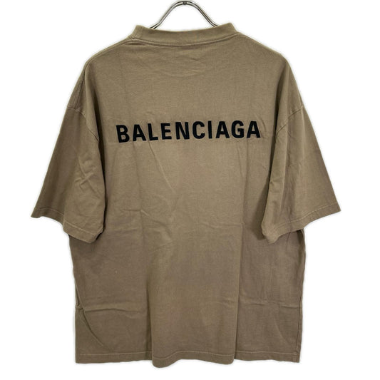 BALENCIAGA バレンシアガ 612966 21年製 ベージュ ロゴ Tシャツ トップス