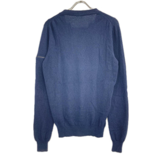 BOTTEGA VENETA ボッテガヴェネタ ネイビー カシミヤコットン ジップポケット ニット トップス