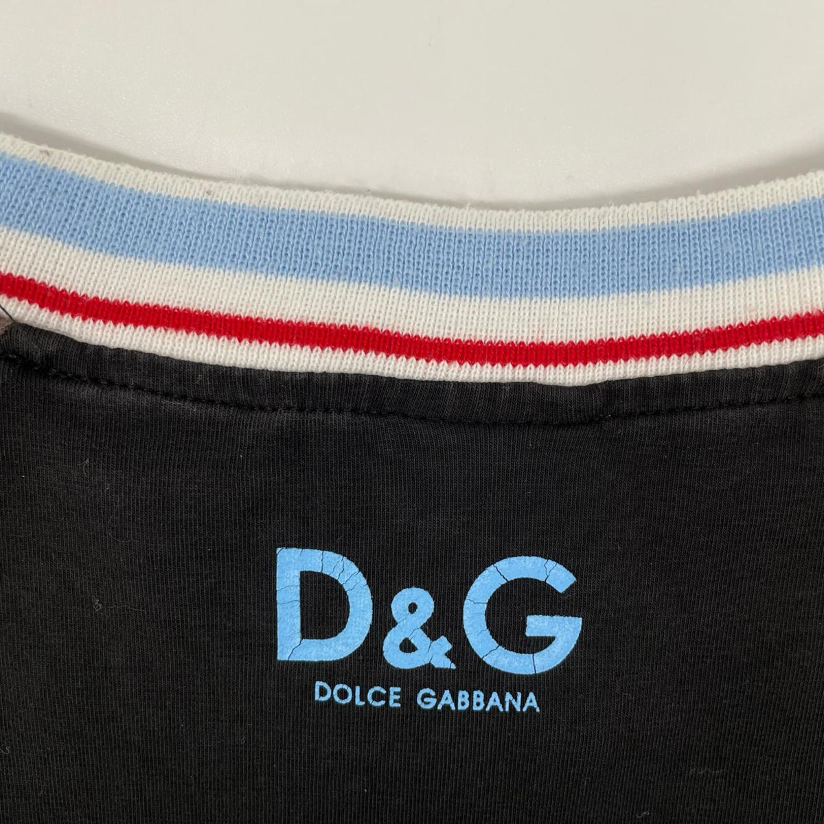 DOLCE&GABBANA ドルチェアンドガッバーナ ブラック ロゴプリント ラグラン 長袖Tシャツ トップス