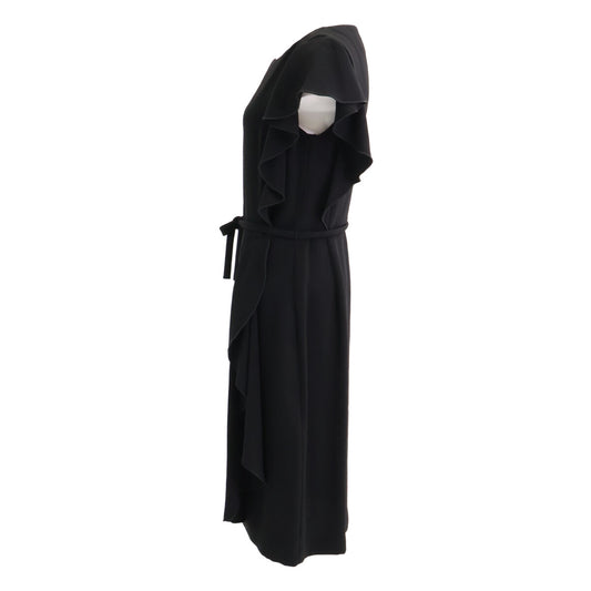 Max Mara Black Ruffle Sleeveless Dress