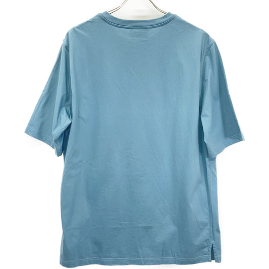 HERMES Embroidered Short Sleeve T-Shirt Blue