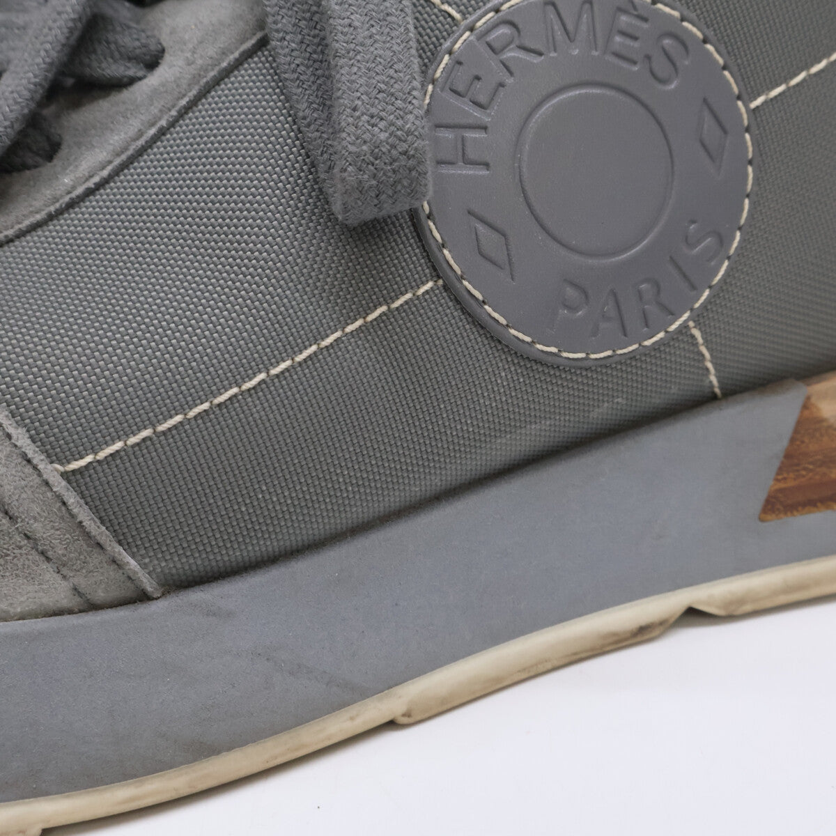 HERMES Drive Sellier Motif Suede/Mesh Sneakers