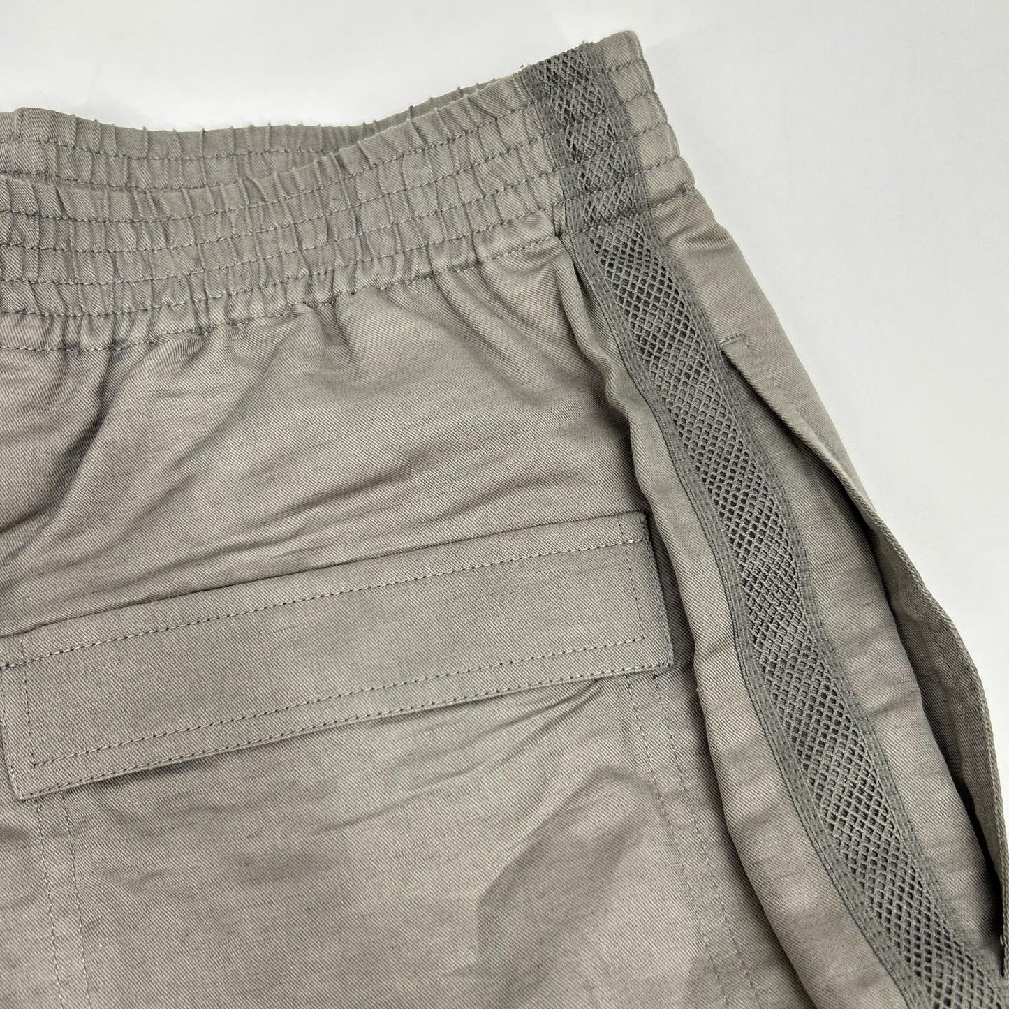HERMES Gray Linen Blend Cotton Side Mesh Half Pants Bottoms