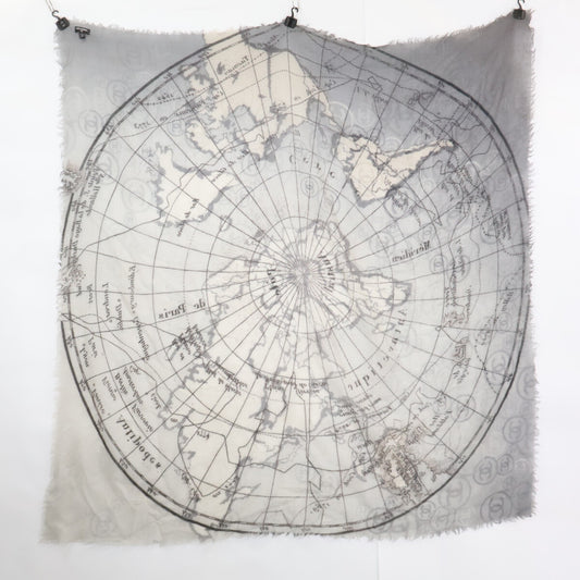 CHANEL シャネル 世界地図 カシミヤ ストール