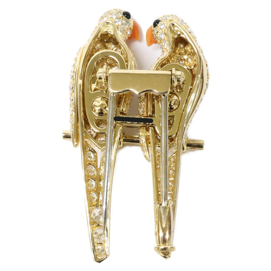 Cartier カルティエ 仕上げ済み 750 ダイヤ ラブバード コモレス ブローチ ブローチ