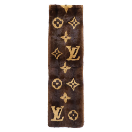 LOUIS VUITTON ルイヴィトン 美品 国内正規 モノグラム ミンクファー マフラー ストール