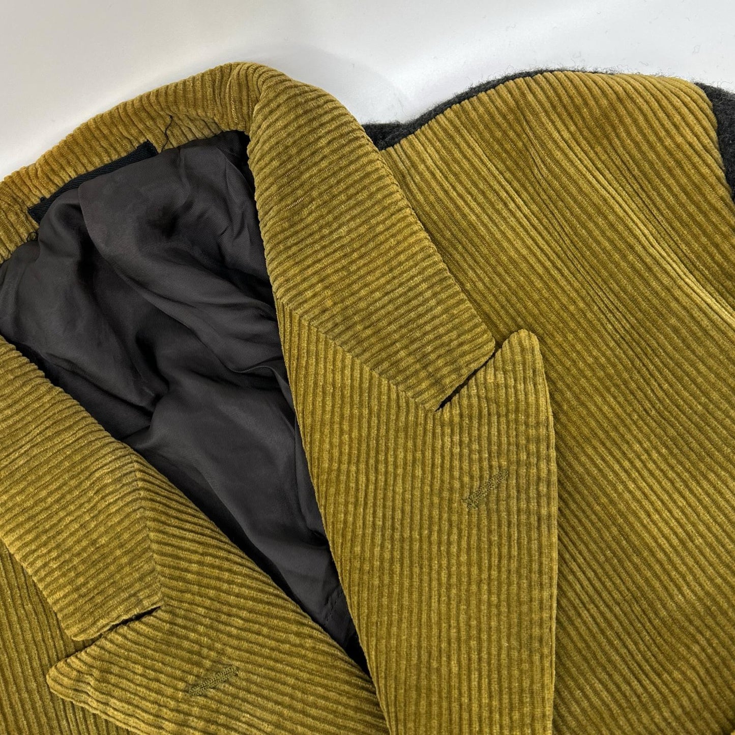 COMMEdesGARCONS HOMME PLUS コムデギャルソンオムプリュス 1994AW 縮絨期 PJ-04003S コーデュロイ ウール 異素材ミックス ピークドラペルジャケット コート