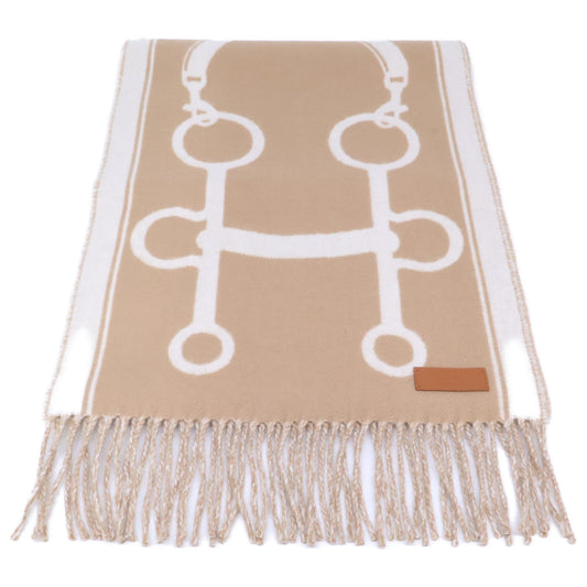 HERMES エルメス モール 馬具柄 カシミヤ マフラー