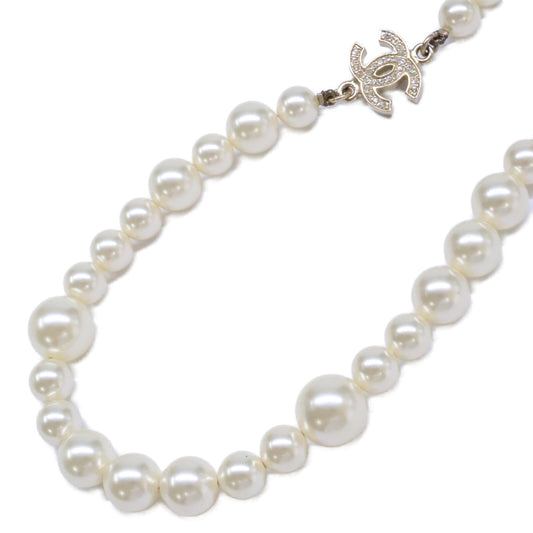 CHANEL シャネル A11C ラインストーン ココマーク パールロングネックレス ネックレス