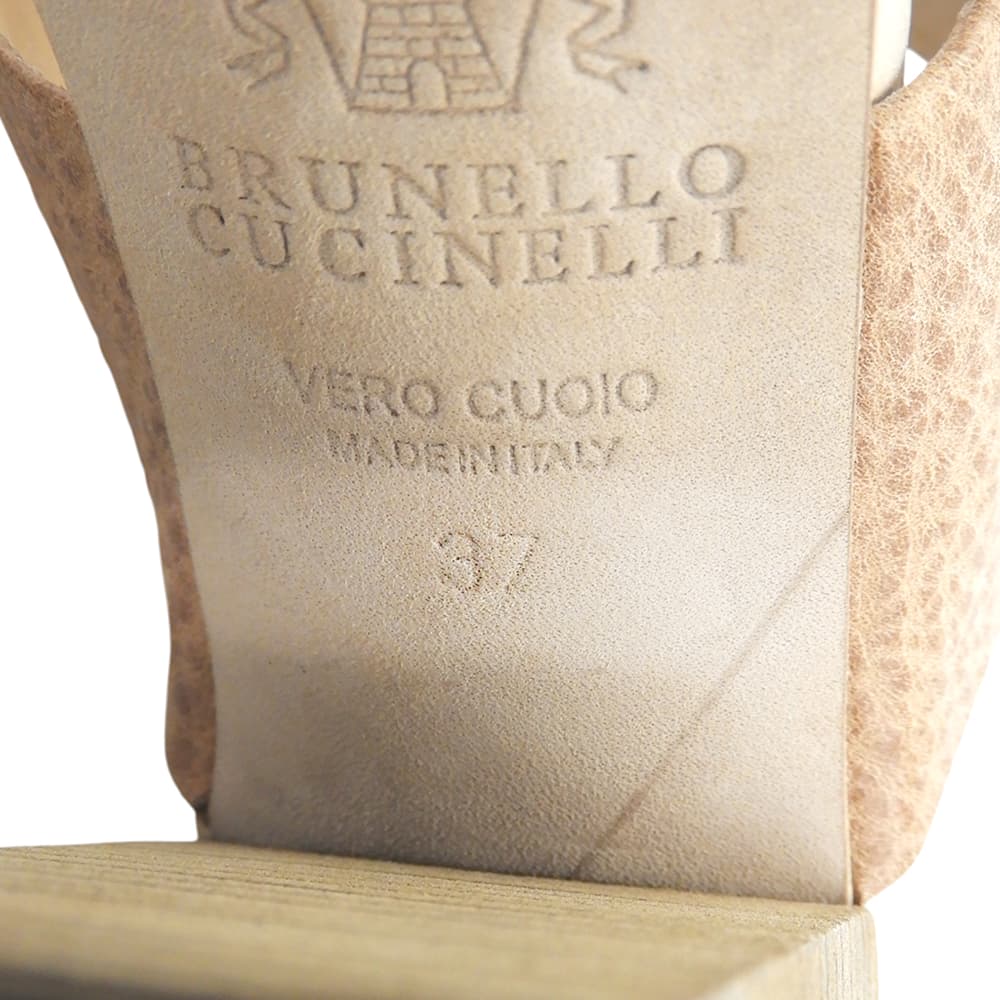 BRUNELLO CUCINELLI ブルネロクチネリ ベルトストラップ サンダル シューズ レディース ベージュ系 37 シューズ