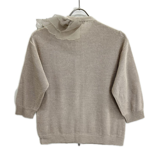 BRUNELLO CUCINELLI ブルネロクチネリ DW5223355 レースフリル付 ジップ ニットジャケット トップス