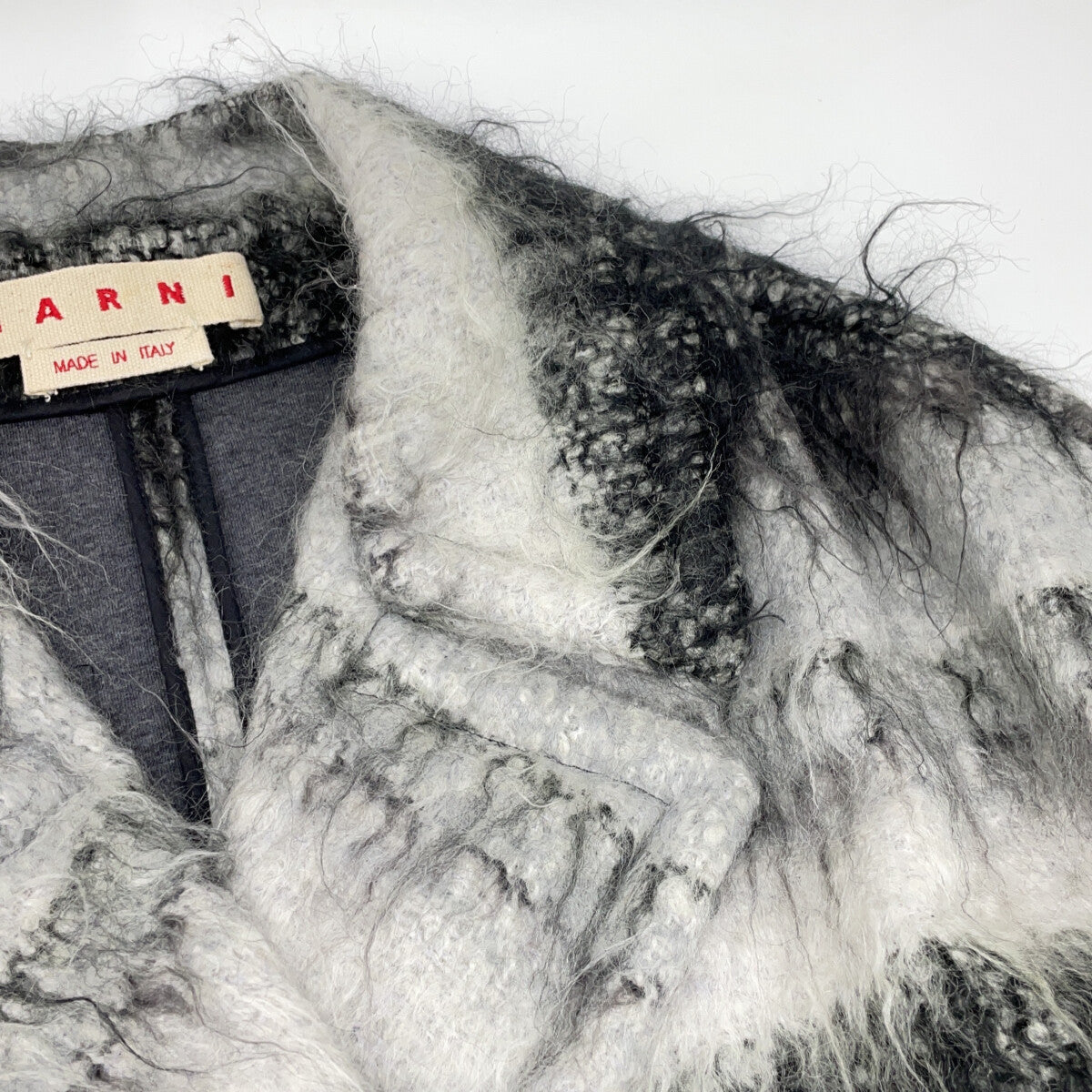 MARNI マルニ 13-14AW ブラック/グレー CPMAO10A00TW577 モヘア混 チェスターコート コート