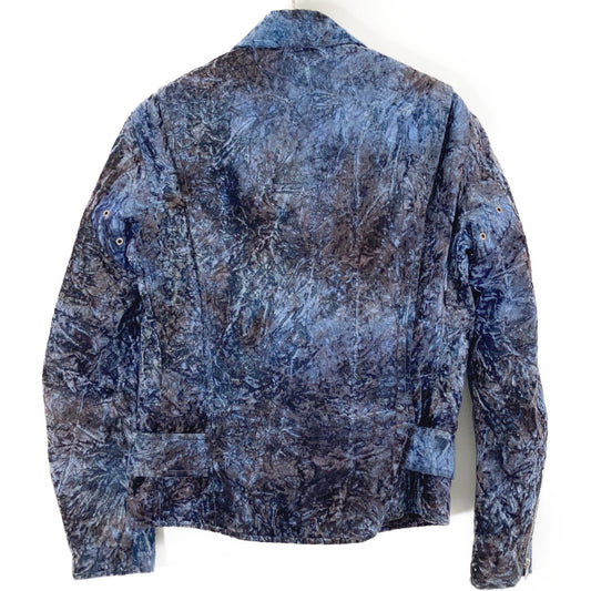 蓝色 2012秋冬 JJ-j012 丝绒双排扣机车夹克 M 男款