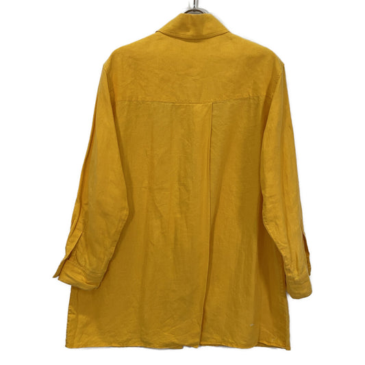 HERMES Mustard Linen Coverall Shirt Top