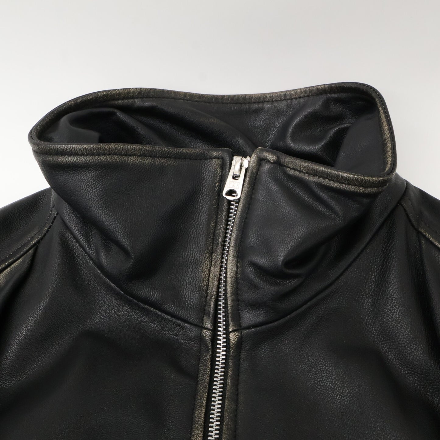 08SIRCUS 08 Circus 【美品】S25AW-OT09 双色哥特风皮革中长款夹克 磨毛处理 皮革夹克 外套