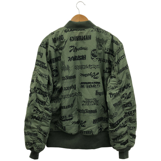 HYSTERIC GLAMOUR ヒステリックグラマー 総柄 カーキ 02173AB04 MA-1 フライトジャケット トップス
