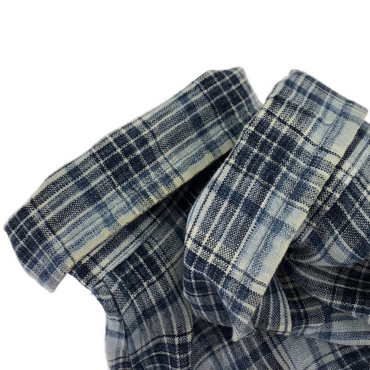 dunhill/ALFREDDUNHILL ダンヒル チェック柄 ブルー リネン BDシャツ トップス