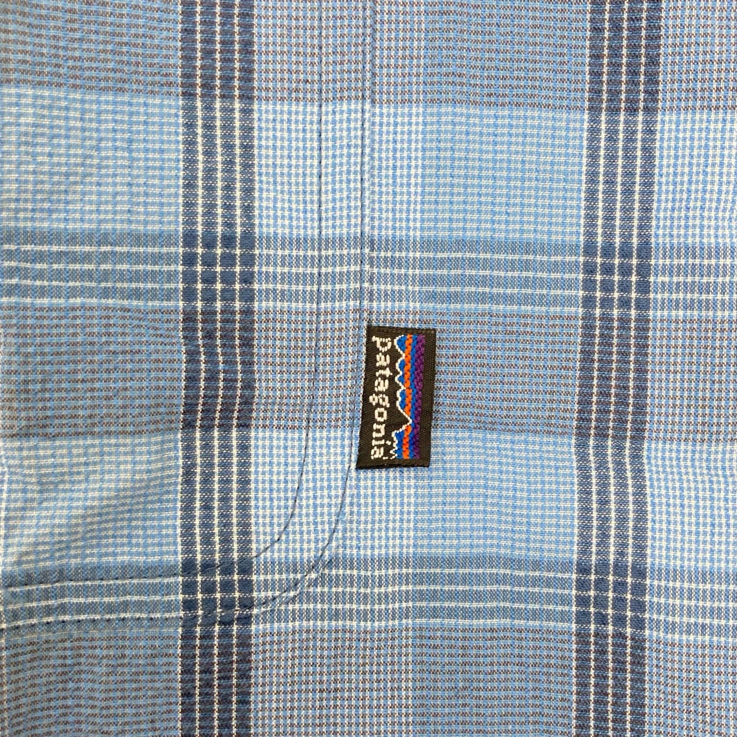 Patagonia パタゴニア 03年 52996 ブルー シアーサッカー チェック パッカーウェアシャツ トップス