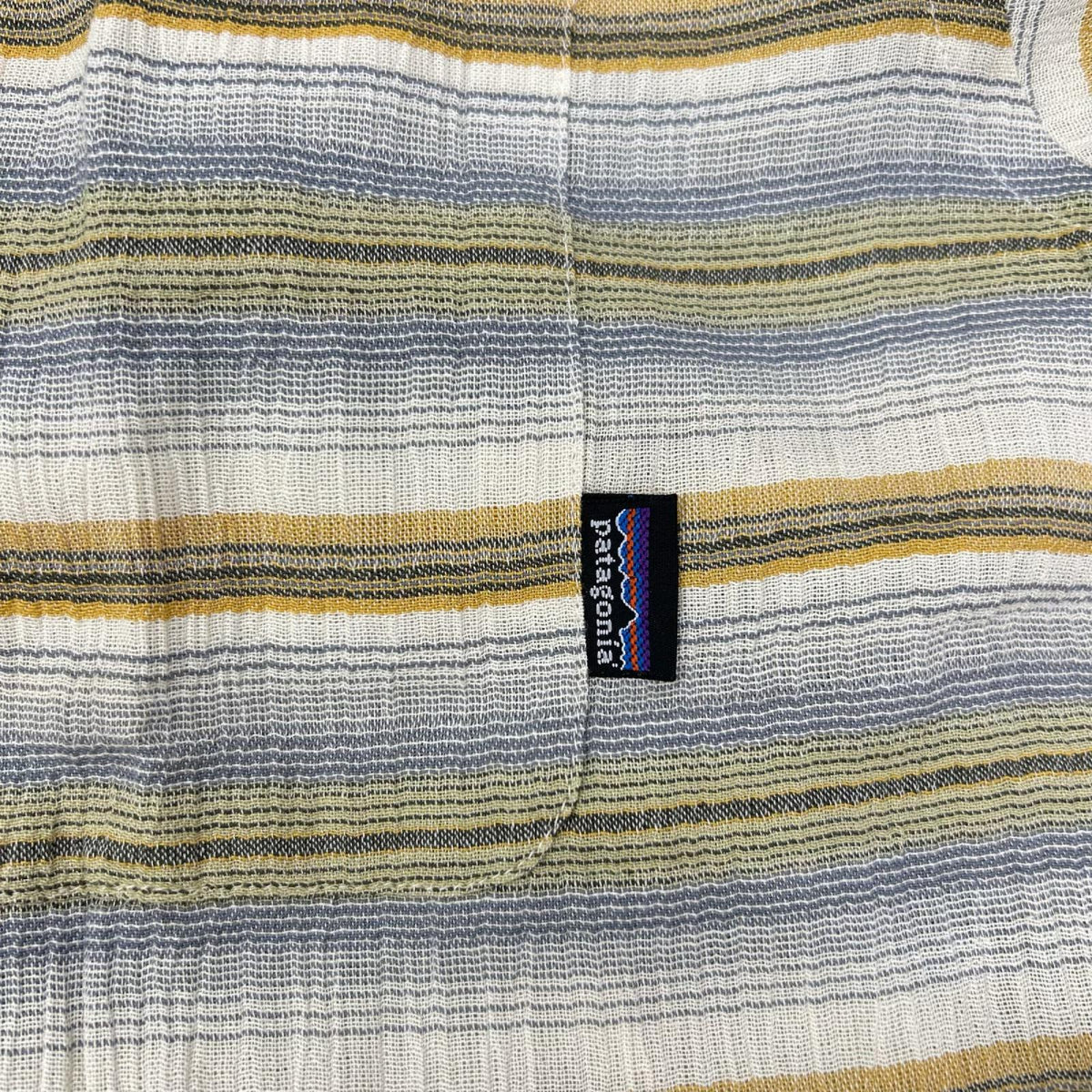 Patagonia パタゴニア 03年 52917 グリーン系 ボーダー コットン 半袖シャツ トップス