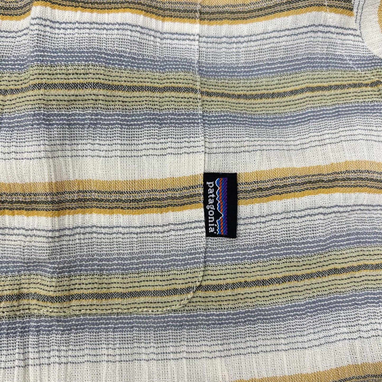 Patagonia パタゴニア 03年 52917 グリーン系 ボーダー コットン 半袖シャツ トップス