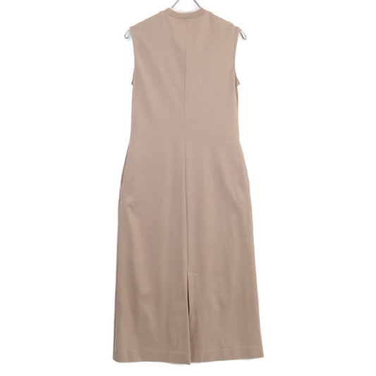 CINOH Beige Cotton Sleeveless Jersey Dress 38 Women's