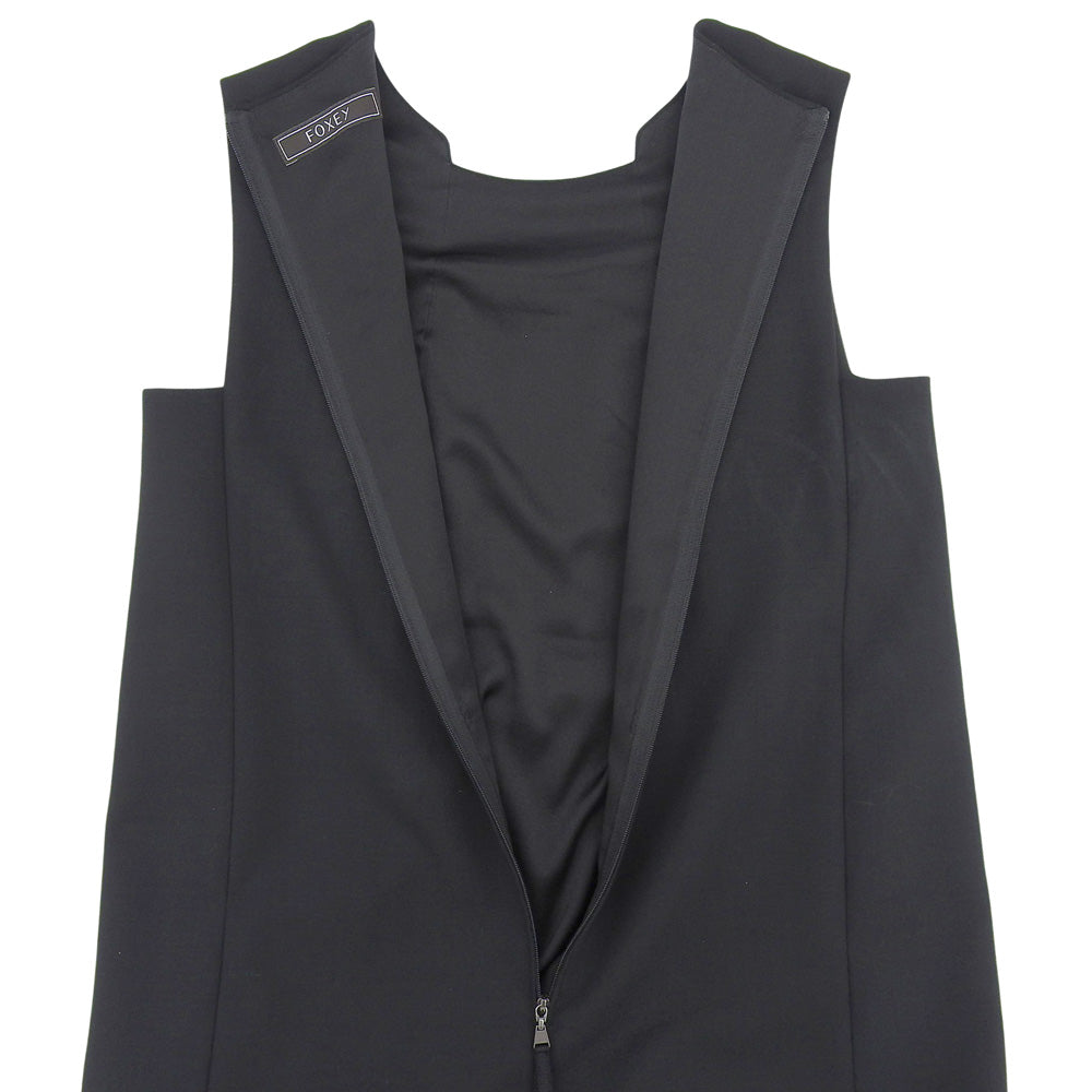美品 バックジップ ノースリーブ ワンピース レディース ウール混 ブラック 40 37794-AOFI13P ワンピース 40 レディース