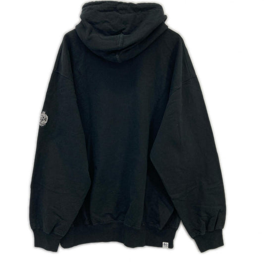 SUHF985 Black x White Logo Print Sweat Hoodie Pullover Top XL Men's