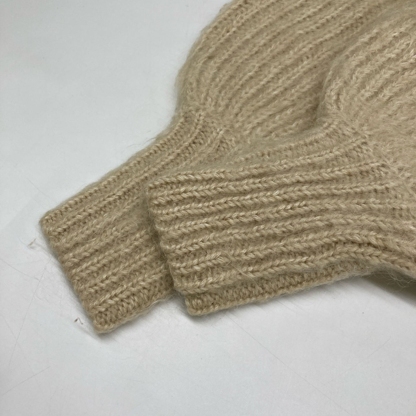 CLANE 13106-2112 Beige Color Mohair Shaggy Cardigan Tops 2 Ladies