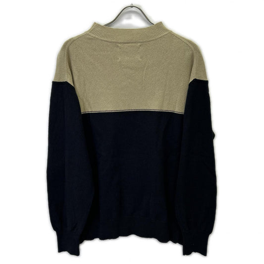 2024 Black x Beige Cotton Bicolor Knit Pullover Top L Men's