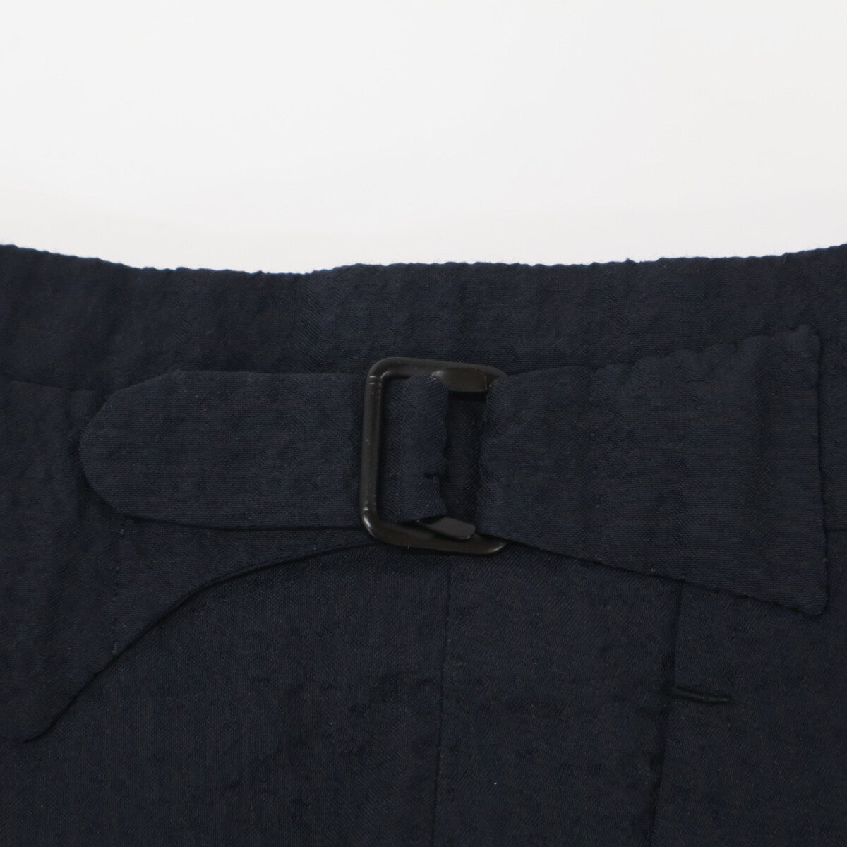 IGARASHI TROUSERS Navy Seersucker Fabric Side Adjuster Cargo Shorts Bottoms