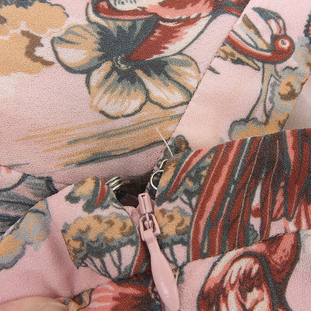 MIUMIU Miu Miu All-over Flamingo Print Short Flared Skirt Women's Pink 36 Domestic Genuine MG807 1MQ9 Skirt