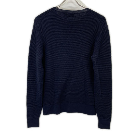 2101823 Navy Wool Crewneck Long-Sleeve Waffle Knit Thermal Top Men's