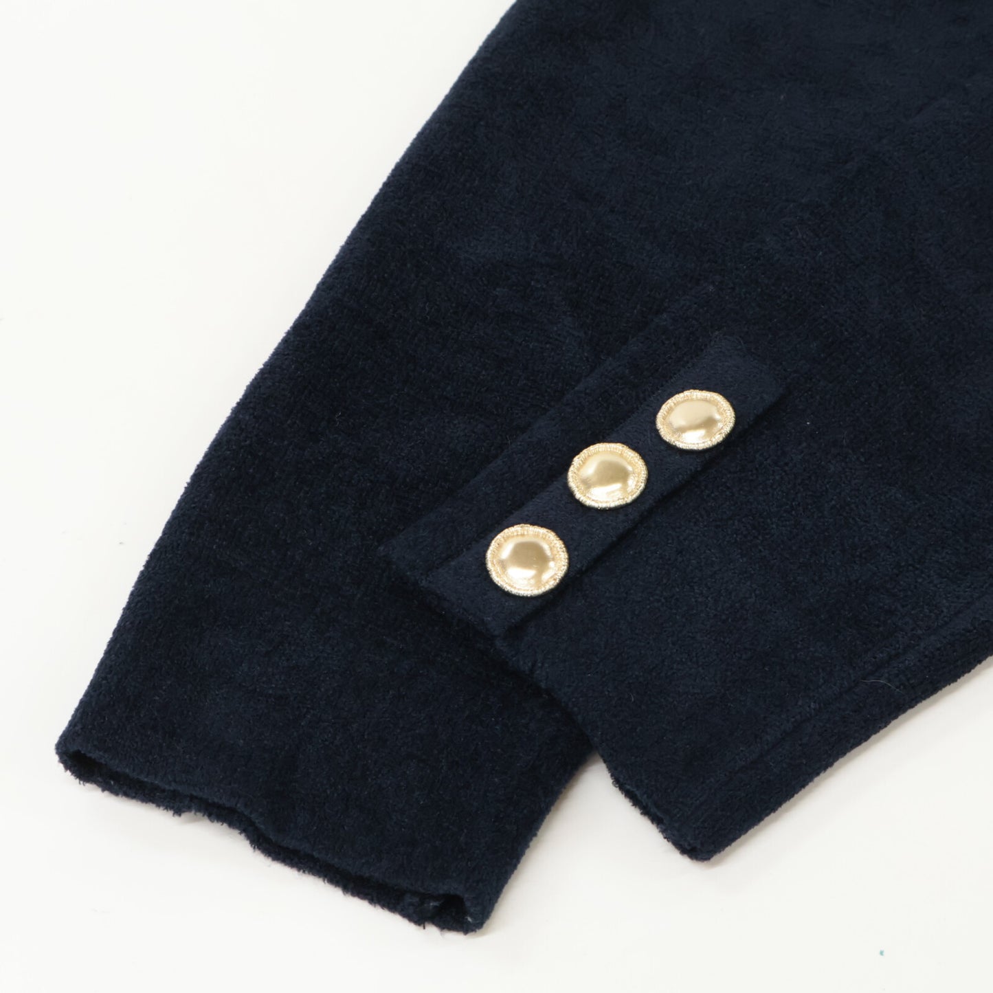 LEMONPLET Lemonplet Navy MIFERE Gold Button Cardigan Top S Ladies