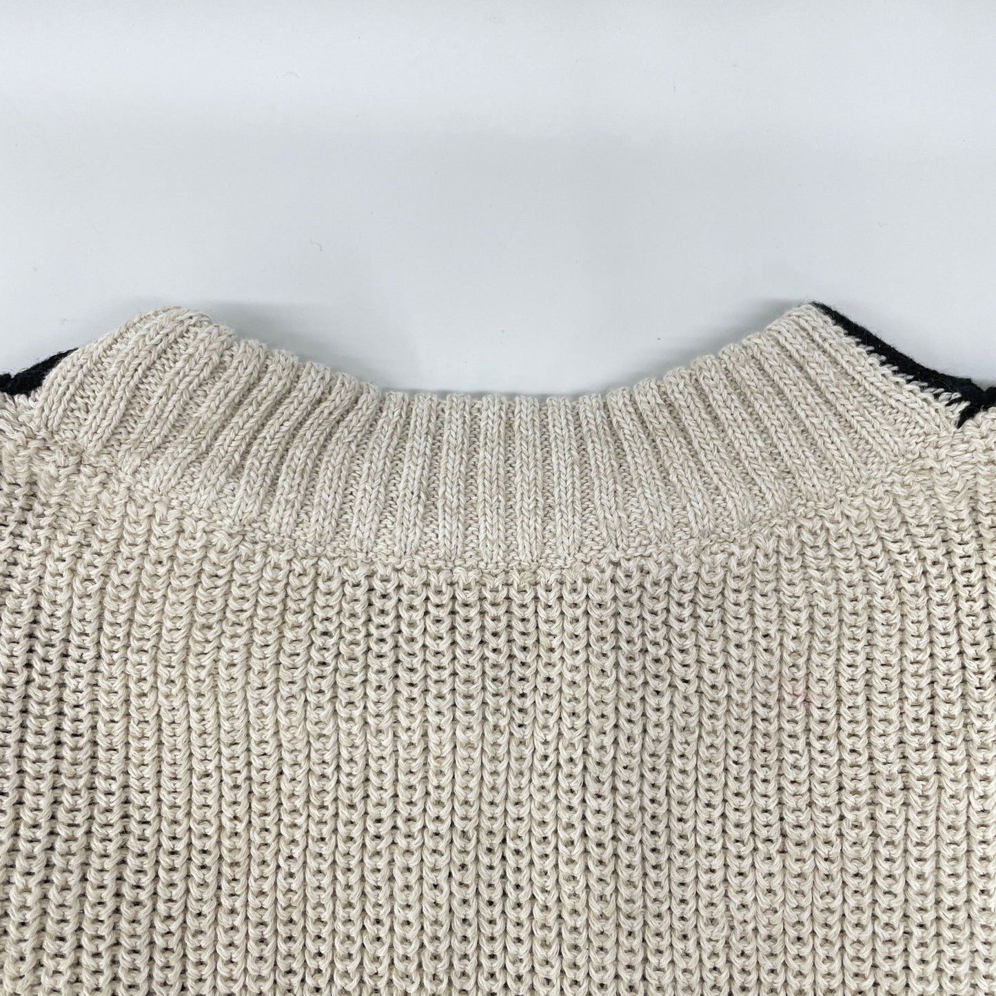 ADORE Adore Excellent condition Linen Cable Knit Top Women's Beige x Black 38 531-2170424 Top